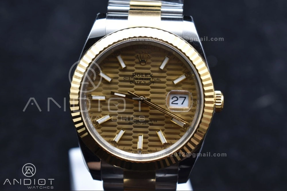 MultiPurpose DateJust 41 126333 Clean 1:1 Best Edition 904L Steel YG Textured Dial on SS YG Oyster Bracelet VR 608