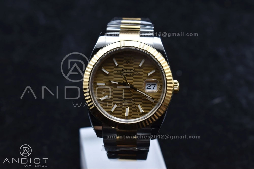 MultiPurpose DateJust 41 126333 Clean 1:1 Best Edition 904L Steel YG Textured Dial on SS YG Oyster Bracelet VR 608