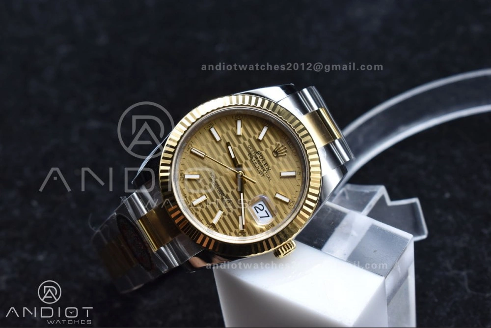 MultiPurpose DateJust 41 126333 Clean 1:1 Best Edition 904L Steel YG Textured Dial on SS YG Oyster Bracelet VR 608