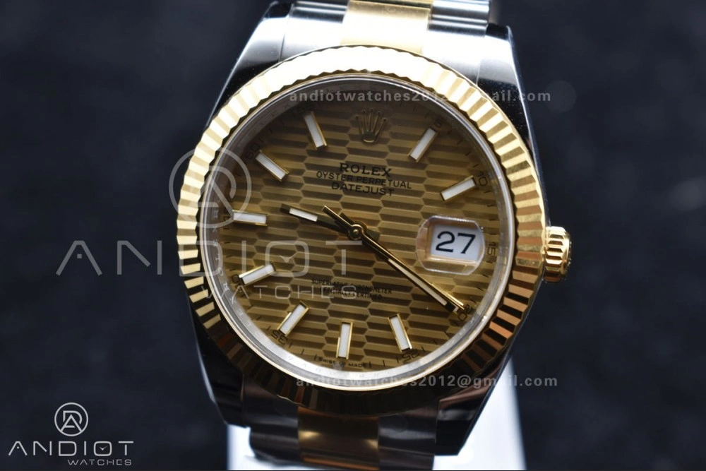 MultiPurpose DateJust 41 126333 Clean 1:1 Best Edition 904L Steel YG Textured Dial on SS YG Oyster Bracelet VR 608