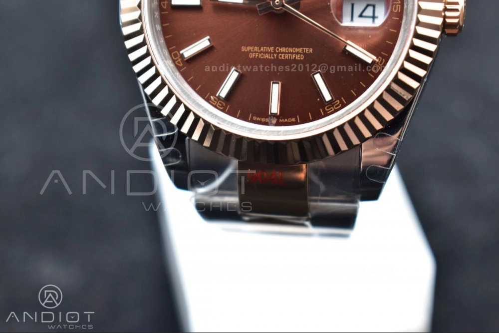 DateJust 41 126333 GMF Best Edition RG Plated Coffee Dial on SS RG Oyster Bracelet A Bold 611