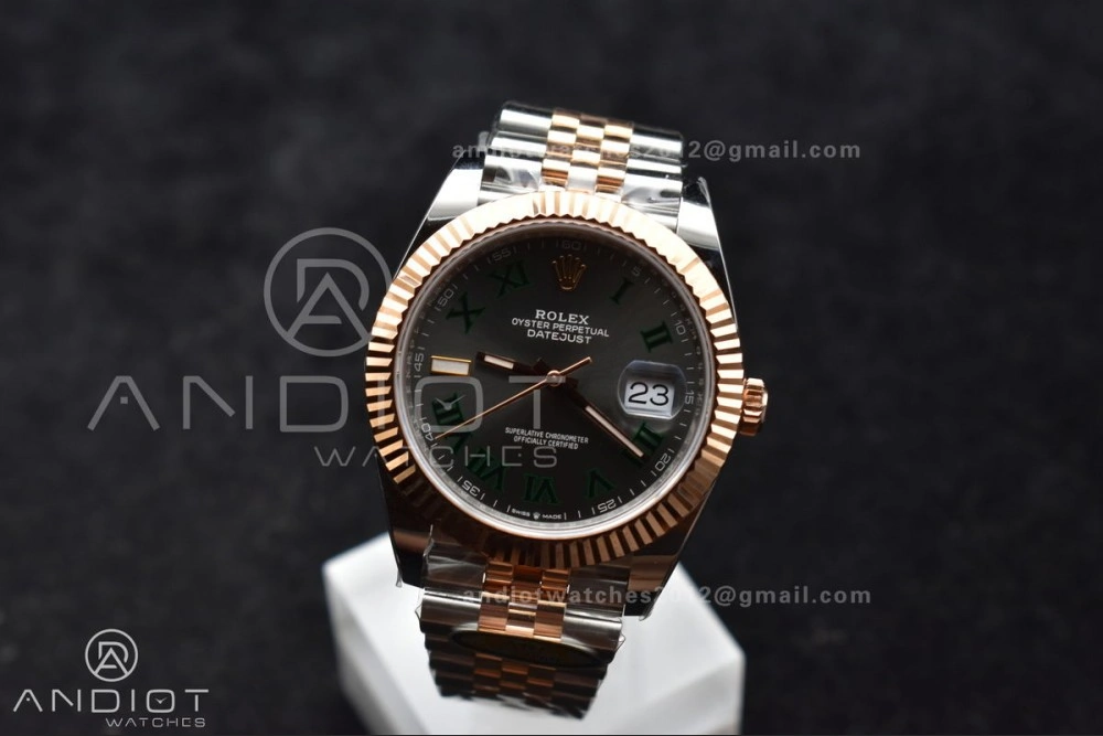 FastDry DateJust 41 126333 SS RG ARF 1:1 Best Edition 904L Steel Gray Green Roman Dial on SS RG Jubilee Bracelet SH3235 (Gain Weight) 612