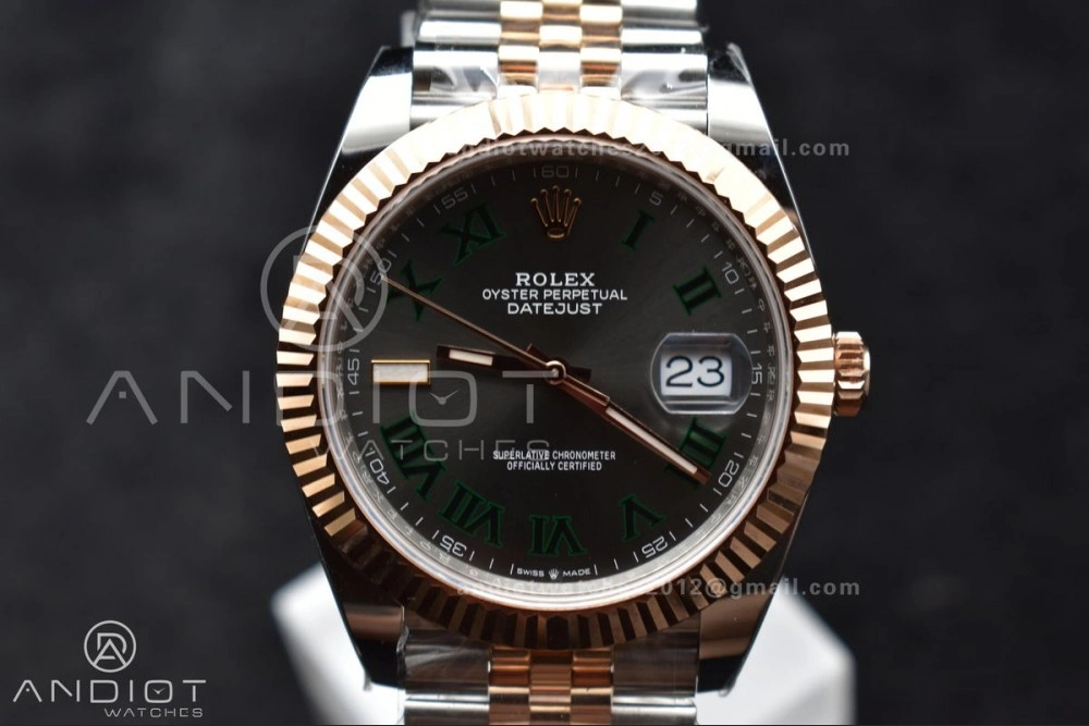 FastDry DateJust 41 126333 SS RG ARF 1:1 Best Edition 904L Steel Gray Green Roman Dial on SS RG Jubilee Bracelet SH3235 (Gain Weight) 612
