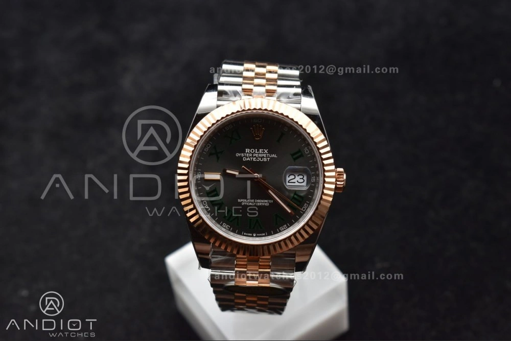 FastDry DateJust 41 126333 SS RG ARF 1:1 Best Edition 904L Steel Gray Green Roman Dial on SS RG Jubilee Bracelet SH3235 (Gain Weight) 612