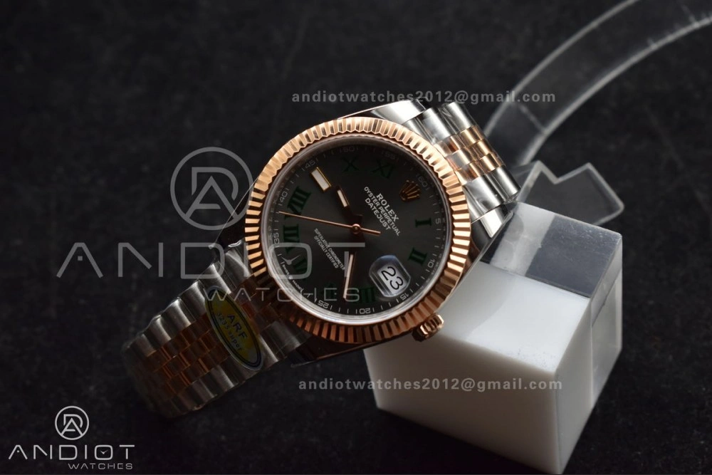 FastDry DateJust 41 126333 SS RG ARF 1:1 Best Edition 904L Steel Gray Green Roman Dial on SS RG Jubilee Bracelet SH3235 (Gain Weight) 612