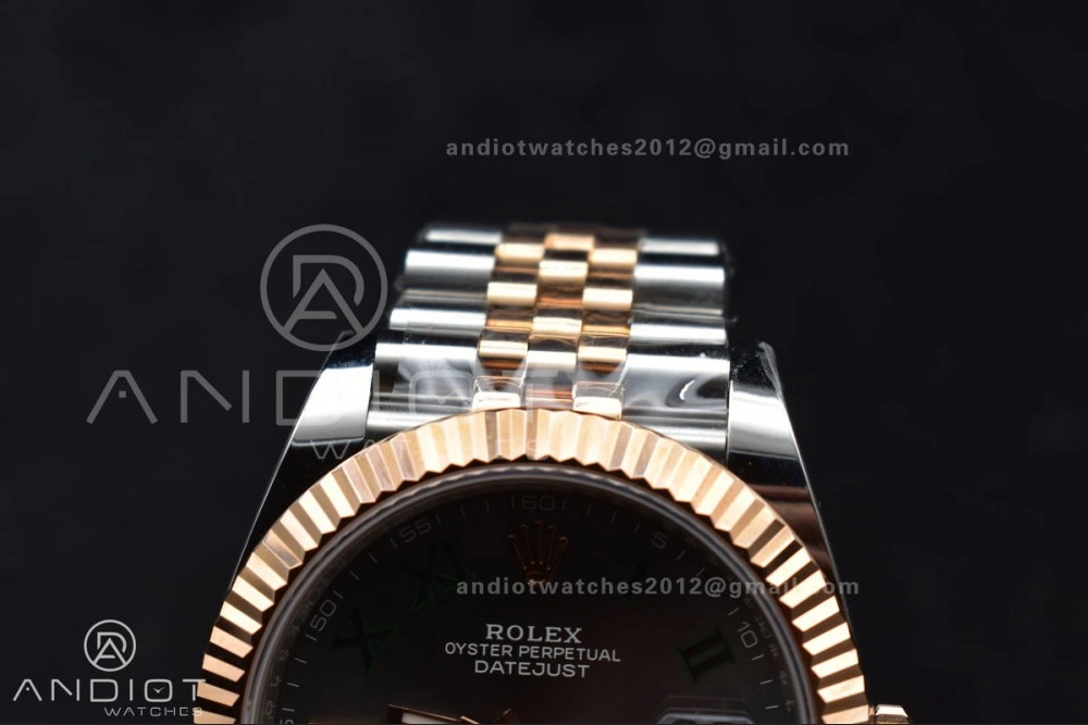 FastDry DateJust 41 126333 SS RG ARF 1:1 Best Edition 904L Steel Gray Green Roman Dial on SS RG Jubilee Bracelet SH3235 (Gain Weight) 612