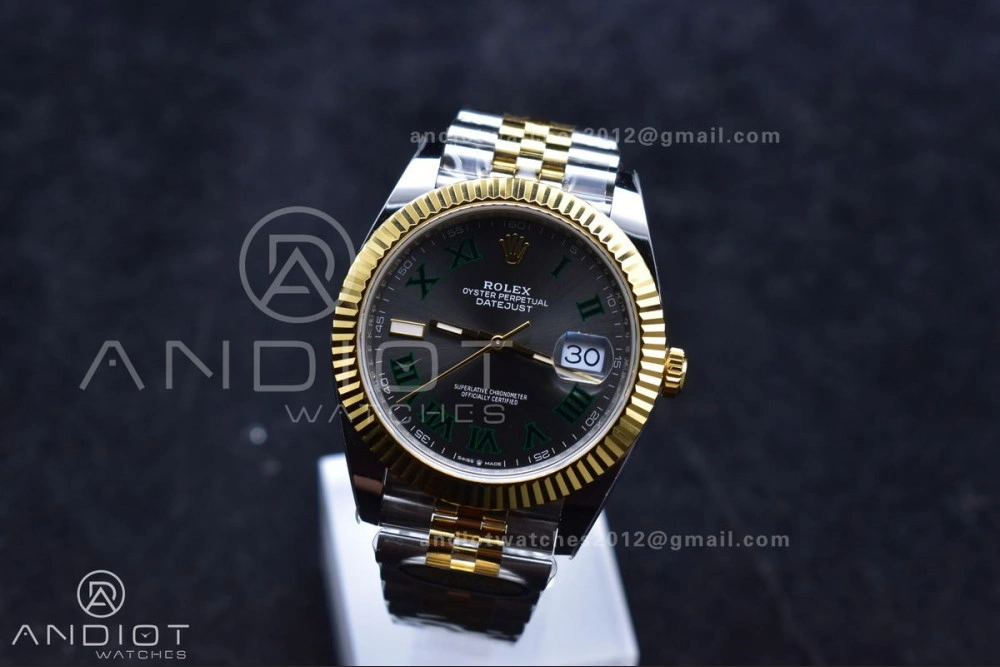 DateJust 41 126333 SS YG ARF 1:1 Best Edition 904L Steel Gray Green Roman Dial on SS YG Jubilee Bracelet SH3235 (Gain Weight) FashionForward 620