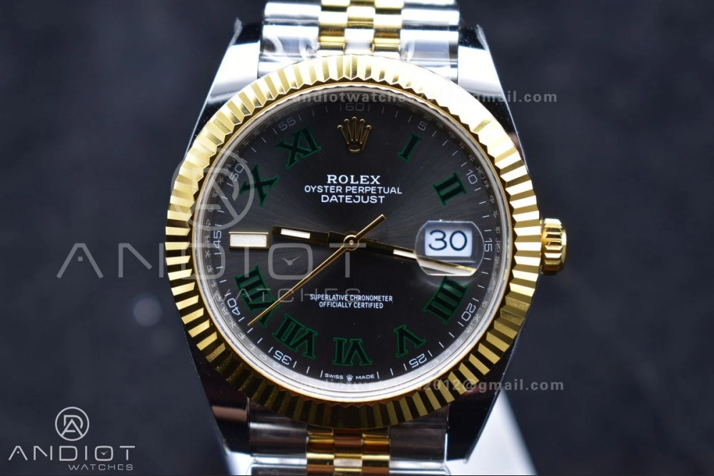 DateJust 41 126333 SS YG ARF 1:1 Best Edition 904L Steel Gray Green Roman Dial on SS YG Jubilee Bracelet SH3235 (Gain Weight) FashionForward 620