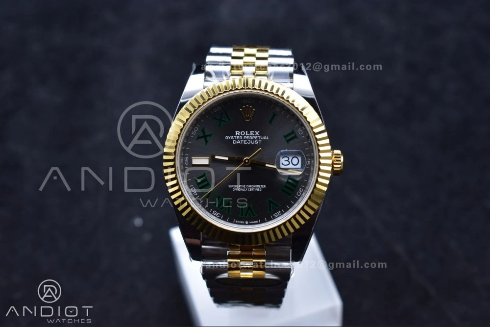 DateJust 41 126333 SS YG ARF 1:1 Best Edition 904L Steel Gray Green Roman Dial on SS YG Jubilee Bracelet SH3235 (Gain Weight) FashionForward 620