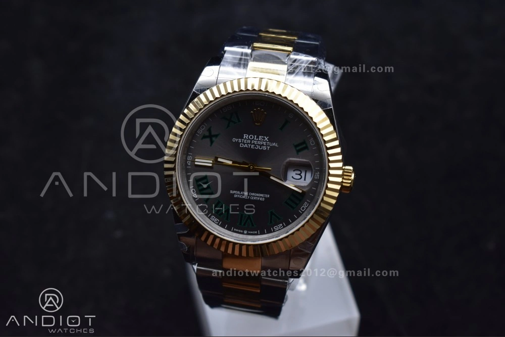 DateJust 41 126333 SS YG GMF 1:1 Best Edition 904L Steel Gray Green Roman Dial on SS YG Oyster Bracelet A TimelessDesign 614