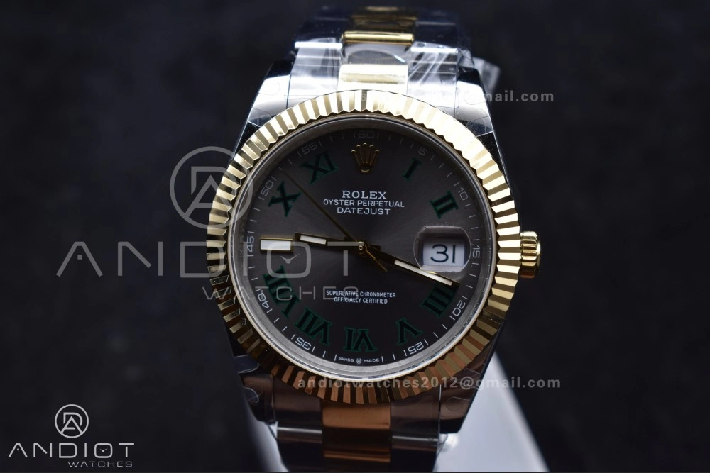 DateJust 41 126333 SS YG GMF 1:1 Best Edition 904L Steel Gray Green Roman Dial on SS YG Oyster Bracelet A TimelessDesign 614