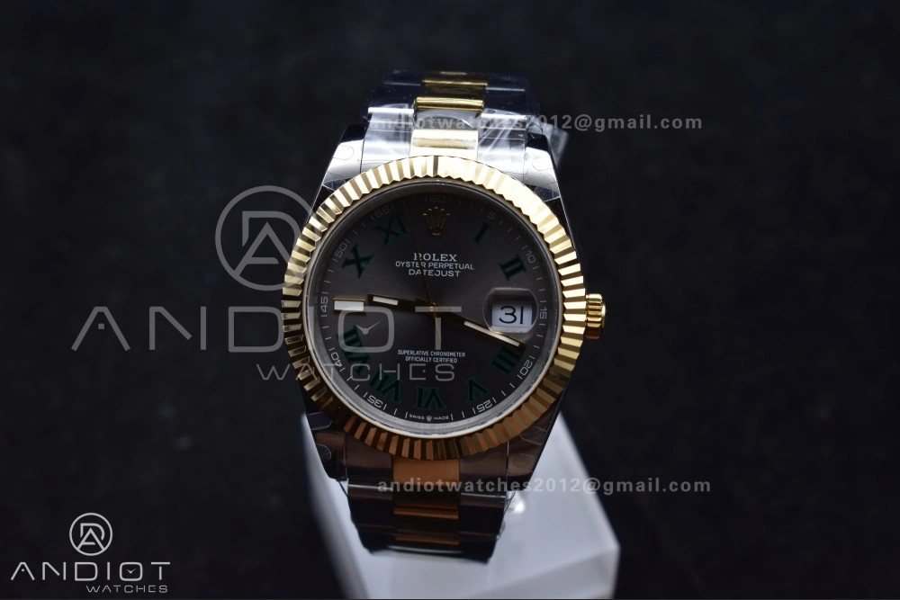 DateJust 41 126333 SS YG GMF 1:1 Best Edition 904L Steel Gray Green Roman Dial on SS YG Oyster Bracelet A TimelessDesign 614