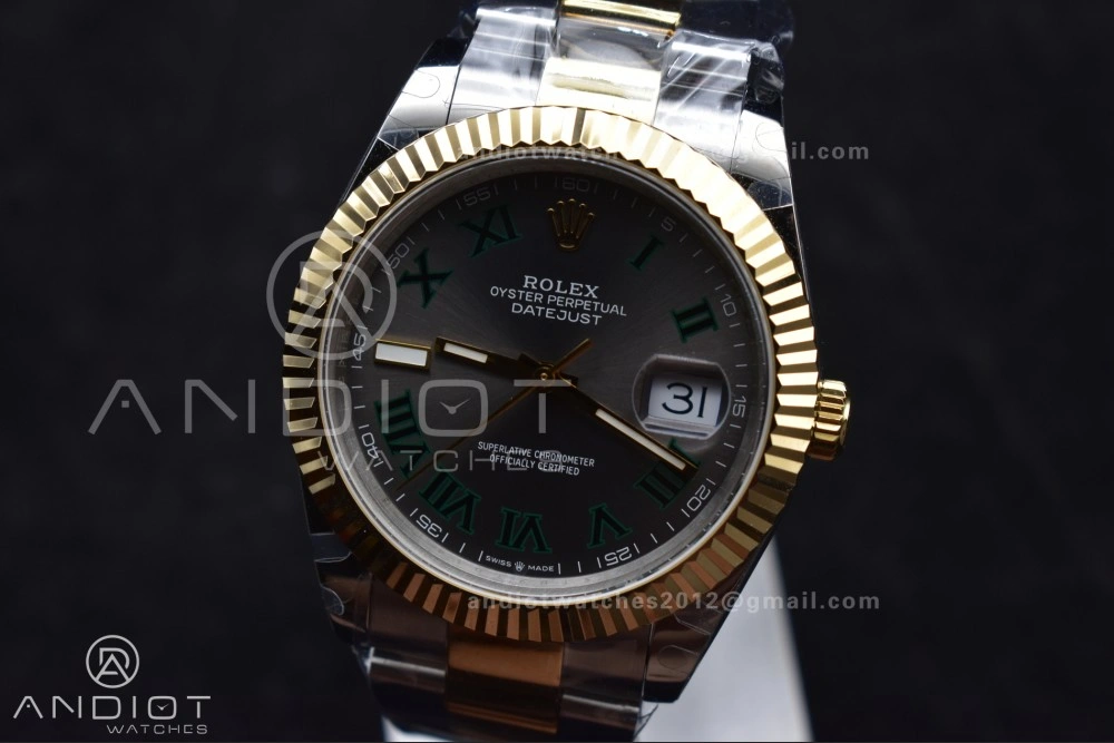 DateJust 41 126333 SS YG GMF 1:1 Best Edition 904L Steel Gray Green Roman Dial on SS YG Oyster Bracelet A TimelessDesign 614