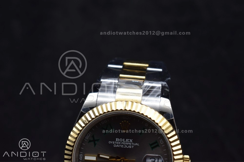 DateJust 41 126333 SS YG GMF 1:1 Best Edition 904L Steel Gray Green Roman Dial on SS YG Oyster Bracelet A TimelessDesign 614
