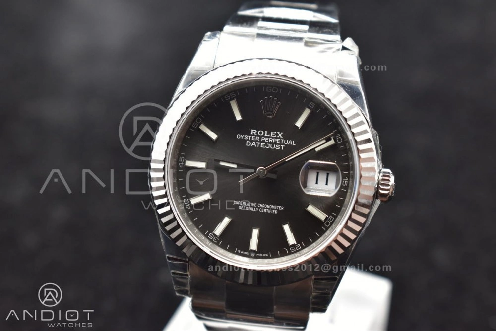 DateJust 41 126334 904L SS VSF 1:1 Best Edition Grey Dial on Oyster Bracelet VS Soft 624