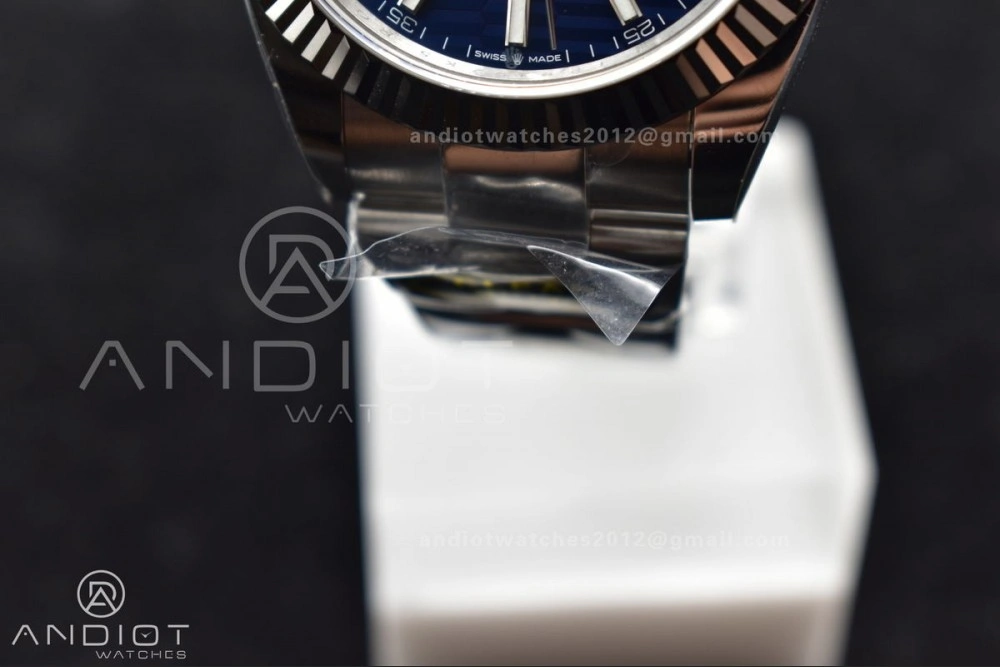 Durable DateJust 41 126334 Clean 1:1 Best Edition 904L Steel Blue Textured Dial On Oyster Bracelet VR 637