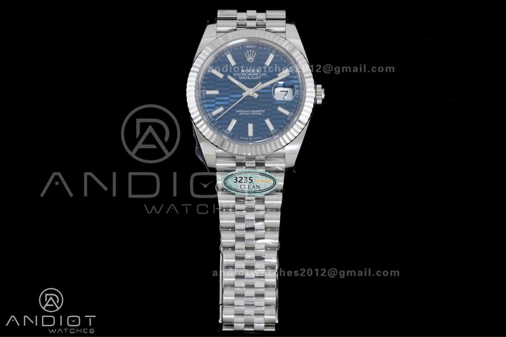 DateJust 41 126334 Clean 1:1 Best Edition 904L Steel Blue Textured Dial on Jubilee Bracelet SH Stylish 628