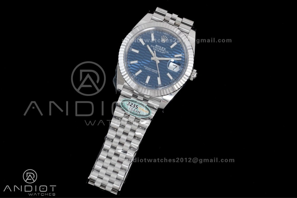 DateJust 41 126334 Clean 1:1 Best Edition 904L Steel Blue Textured Dial on Jubilee Bracelet SH Stylish 628