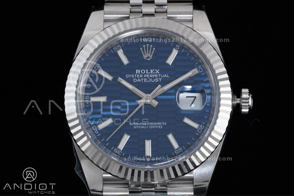DateJust 41 126334 Clean 1:1 Best Edition 904L Steel Blue Textured Dial on Jubilee Bracelet SH Stylish 628