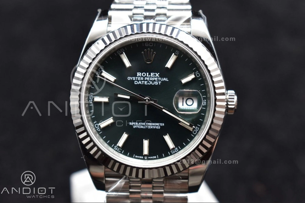 DateJust 41 126334 Clean 1:1 Best Edition 904L Steel Green Stick Dial on Jubilee Bracelet VR Neat 405