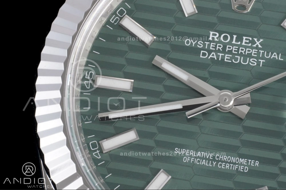 FlexibleFit DateJust 41 126334 Clean 1:1 Best Edition 904L Steel Green Textured Dial on Jubilee Bracelet SH 629