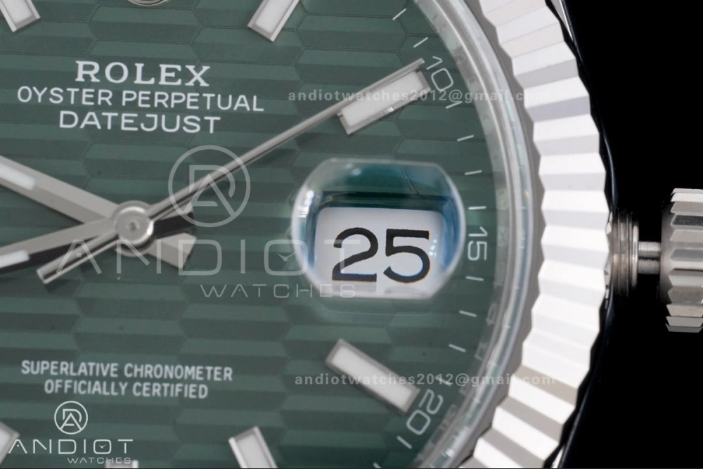 FlexibleFit DateJust 41 126334 Clean 1:1 Best Edition 904L Steel Green Textured Dial on Jubilee Bracelet SH 629