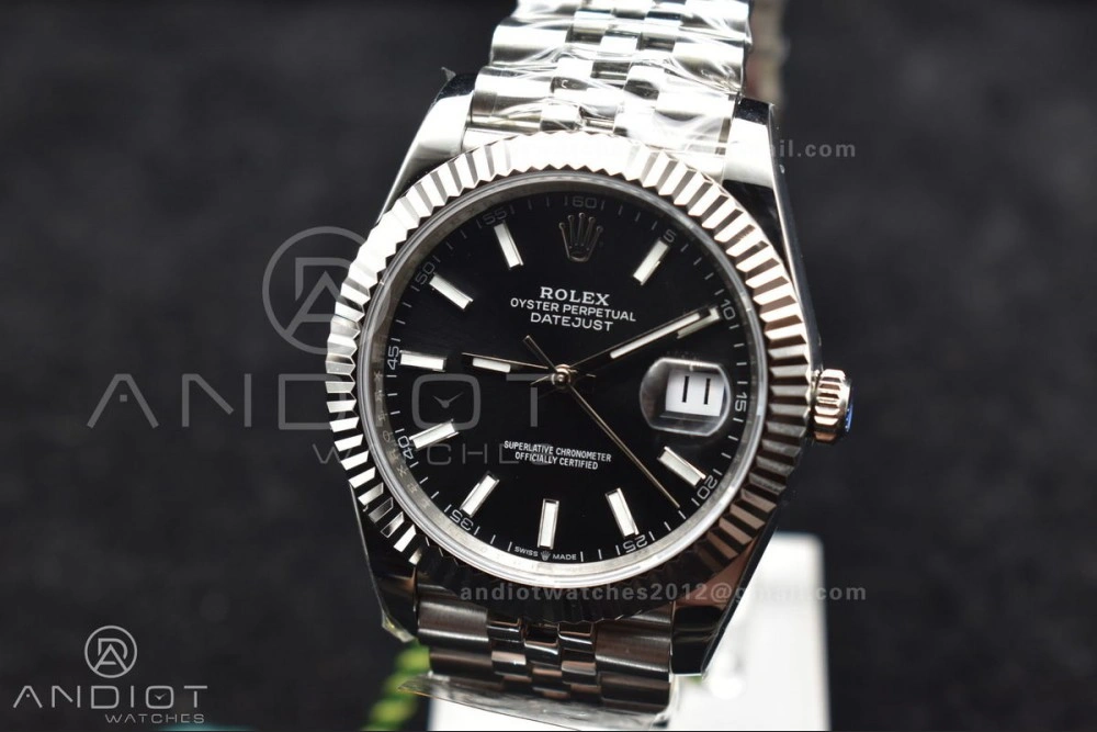 WellDesigned DateJust 41 126334 DIWF 1:1 Best Edition 904L Steel Black Stick Dial on Jubilee Bracelet SA 633