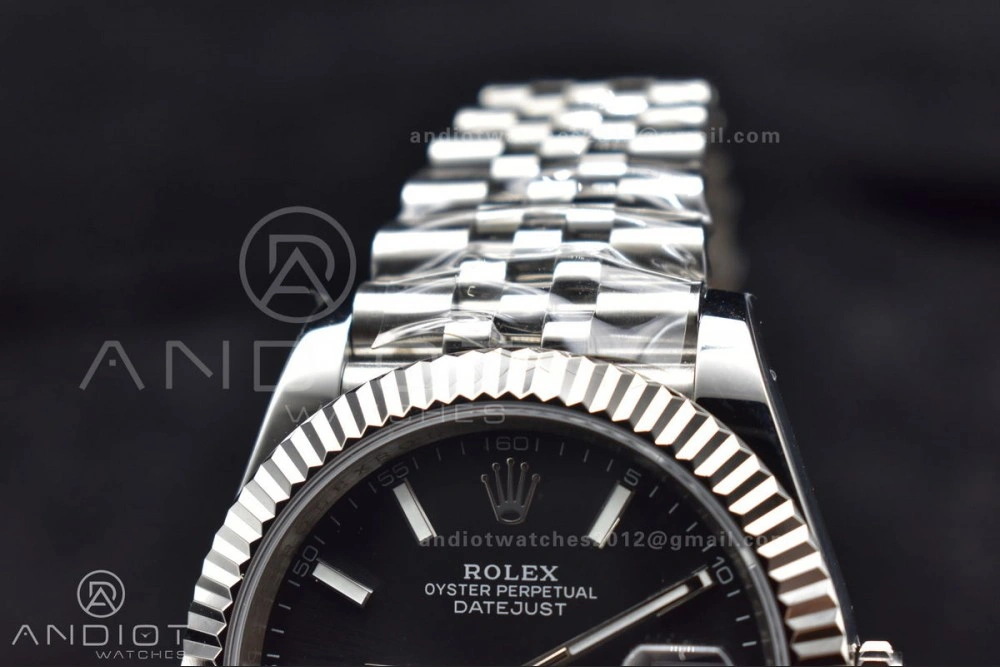 WellDesigned DateJust 41 126334 DIWF 1:1 Best Edition 904L Steel Black Stick Dial on Jubilee Bracelet SA 633