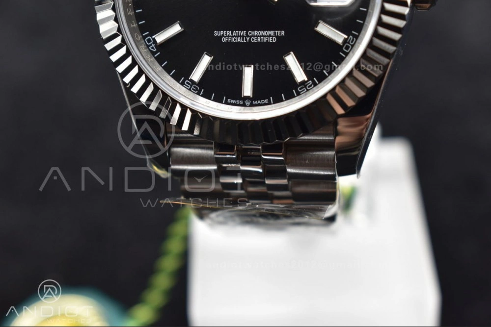 WellDesigned DateJust 41 126334 DIWF 1:1 Best Edition 904L Steel Black Stick Dial on Jubilee Bracelet SA 633