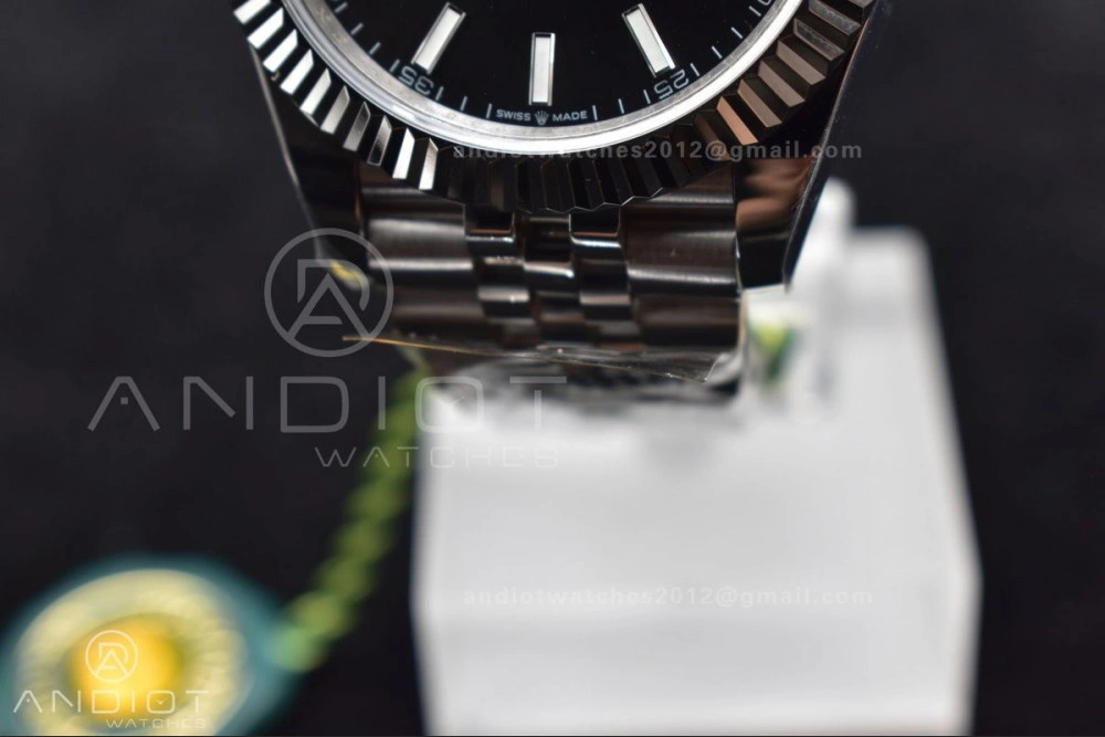 WellDesigned DateJust 41 126334 DIWF 1:1 Best Edition 904L Steel Black Stick Dial on Jubilee Bracelet SA 633
