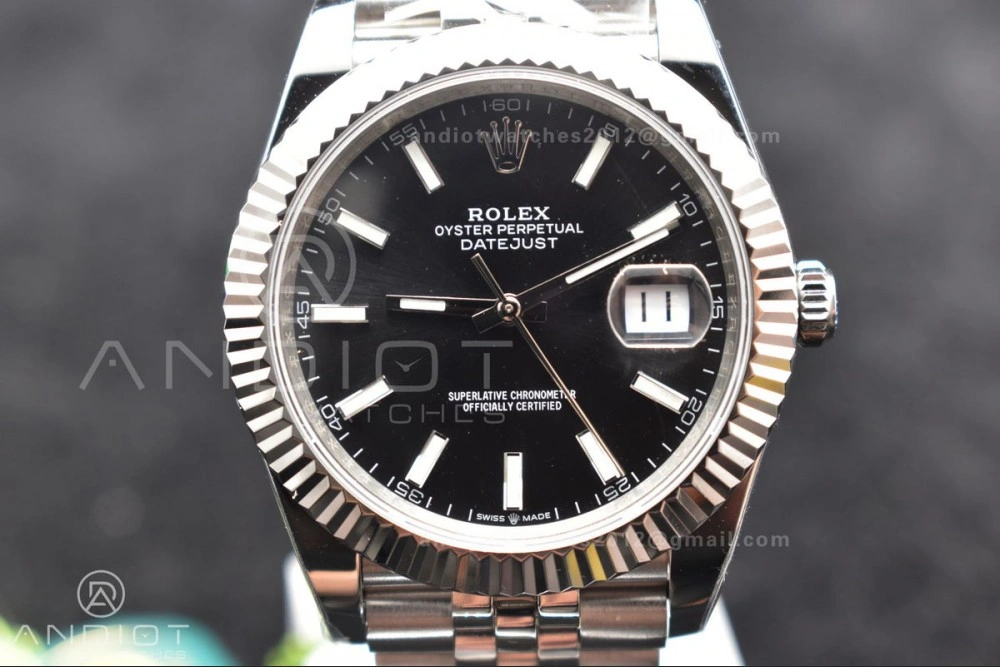 WellDesigned DateJust 41 126334 DIWF 1:1 Best Edition 904L Steel Black Stick Dial on Jubilee Bracelet SA 633