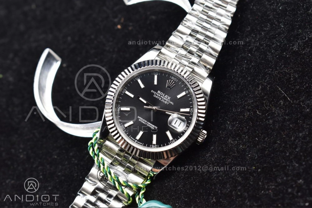 WellDesigned DateJust 41 126334 DIWF 1:1 Best Edition 904L Steel Black Stick Dial on Jubilee Bracelet SA 633