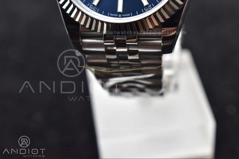 DateJust 41 126334 DIWF 1:1 Best Edition 904L Steel Blue Stick Dial on Jubilee Bracelet SA Breathable 631