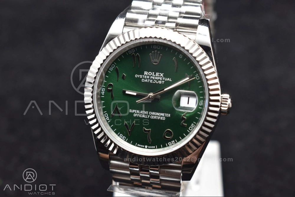 Compact DateJust 41 126334 DIWF 1:1 Best Edition 904L Steel Green Dial Arabic Marker on Jubilee Bracelet SA 638