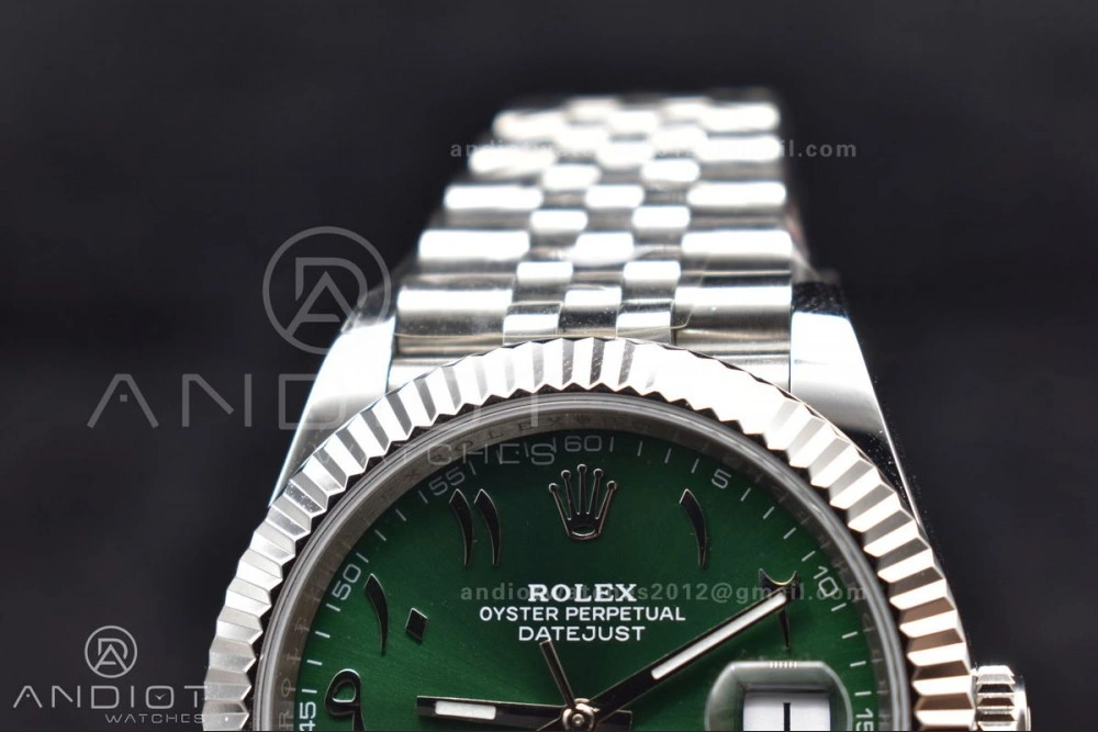 Compact DateJust 41 126334 DIWF 1:1 Best Edition 904L Steel Green Dial Arabic Marker on Jubilee Bracelet SA 638