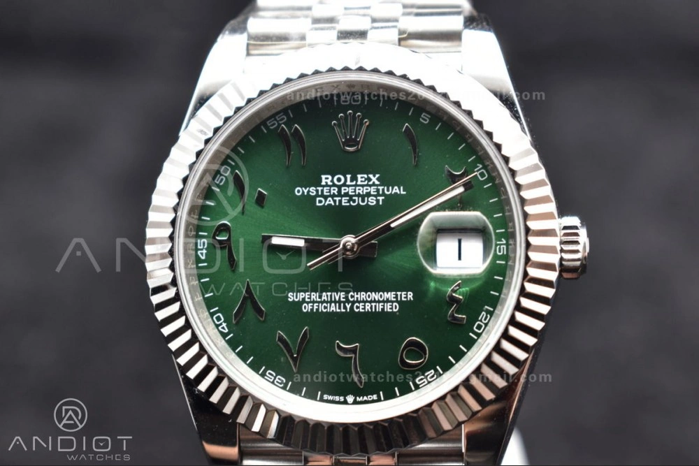 Compact DateJust 41 126334 DIWF 1:1 Best Edition 904L Steel Green Dial Arabic Marker on Jubilee Bracelet SA 638