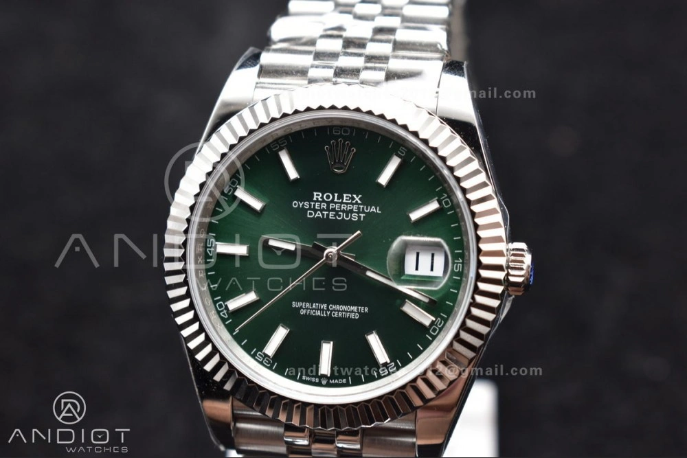 DateJust 41 126334 DIWF 1:1 Best Edition 904L Steel Green Sundust Dial on Jubilee Bracelet SA Original 635