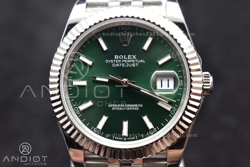 DateJust 41 126334 DIWF 1:1 Best Edition 904L Steel Green Sundust Dial on Jubilee Bracelet SA Original 635