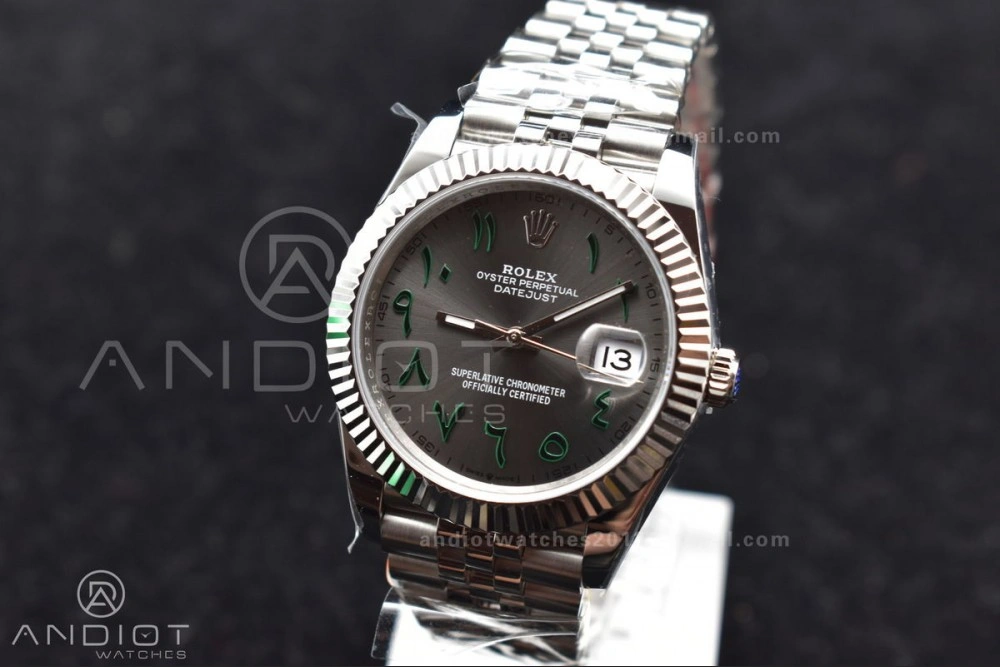 EasyCare DateJust 41 126334 DIWF 1:1 Best Edition 904L Steel Grey Dial Arabic Marker on Jubilee Bracelet SA 632