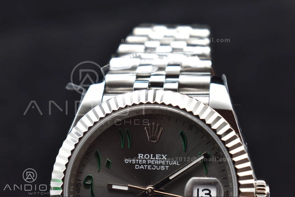 EasyCare DateJust 41 126334 DIWF 1:1 Best Edition 904L Steel Grey Dial Arabic Marker on Jubilee Bracelet SA 632