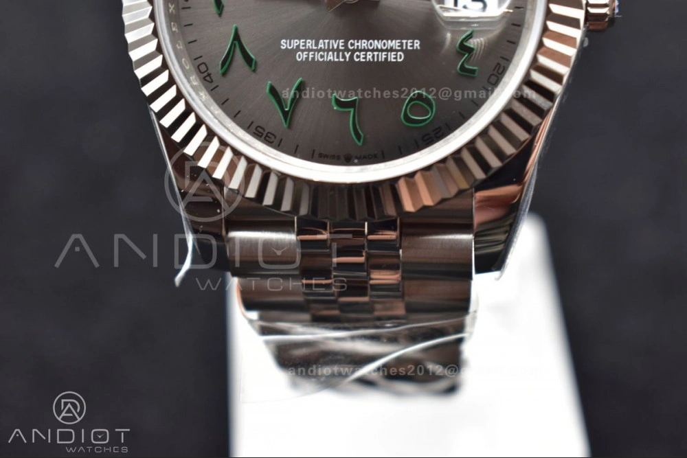 EasyCare DateJust 41 126334 DIWF 1:1 Best Edition 904L Steel Grey Dial Arabic Marker on Jubilee Bracelet SA 632