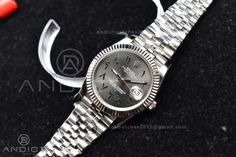 EasyCare DateJust 41 126334 DIWF 1:1 Best Edition 904L Steel Grey Dial Arabic Marker on Jubilee Bracelet SA 632