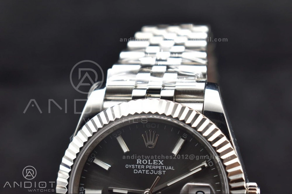 GoAnywhere DateJust 41 126334 DIWF 1:1 Best Edition 904L Steel Grey Stick Dial on Jubilee Bracelet SA 639