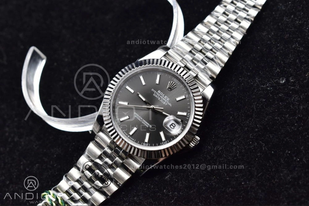 GoAnywhere DateJust 41 126334 DIWF 1:1 Best Edition 904L Steel Grey Stick Dial on Jubilee Bracelet SA 639