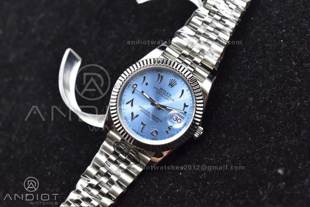 GoAnywhere DateJust 41 126334 DIWF 1:1 Best Edition 904L Steel Ice Blue Dial Arabic Marker on Jubilee Bracelet SA 640