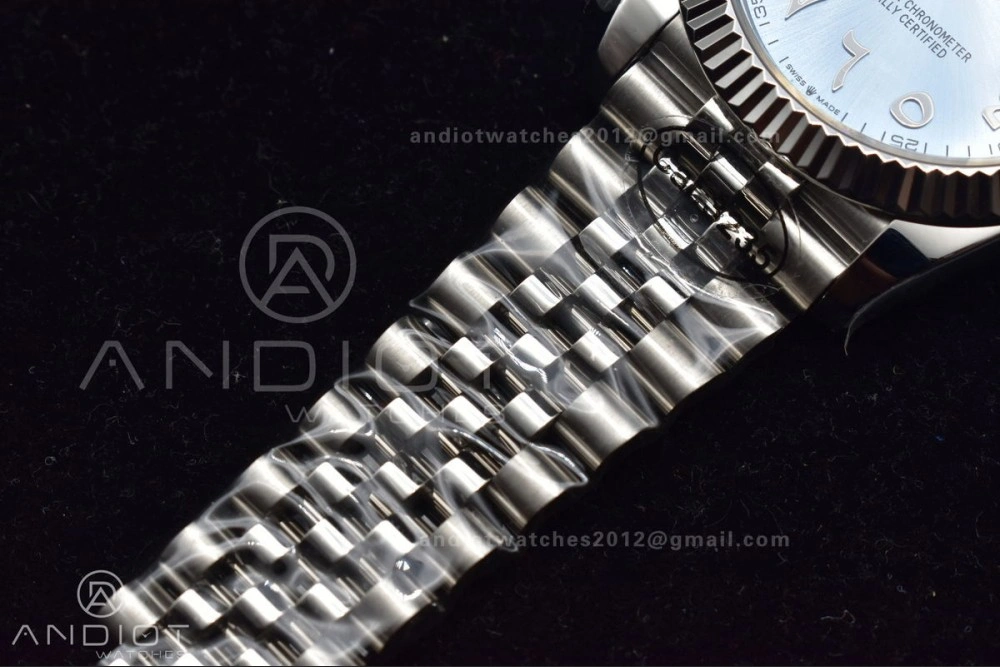 GoAnywhere DateJust 41 126334 DIWF 1:1 Best Edition 904L Steel Ice Blue Dial Arabic Marker on Jubilee Bracelet SA 640
