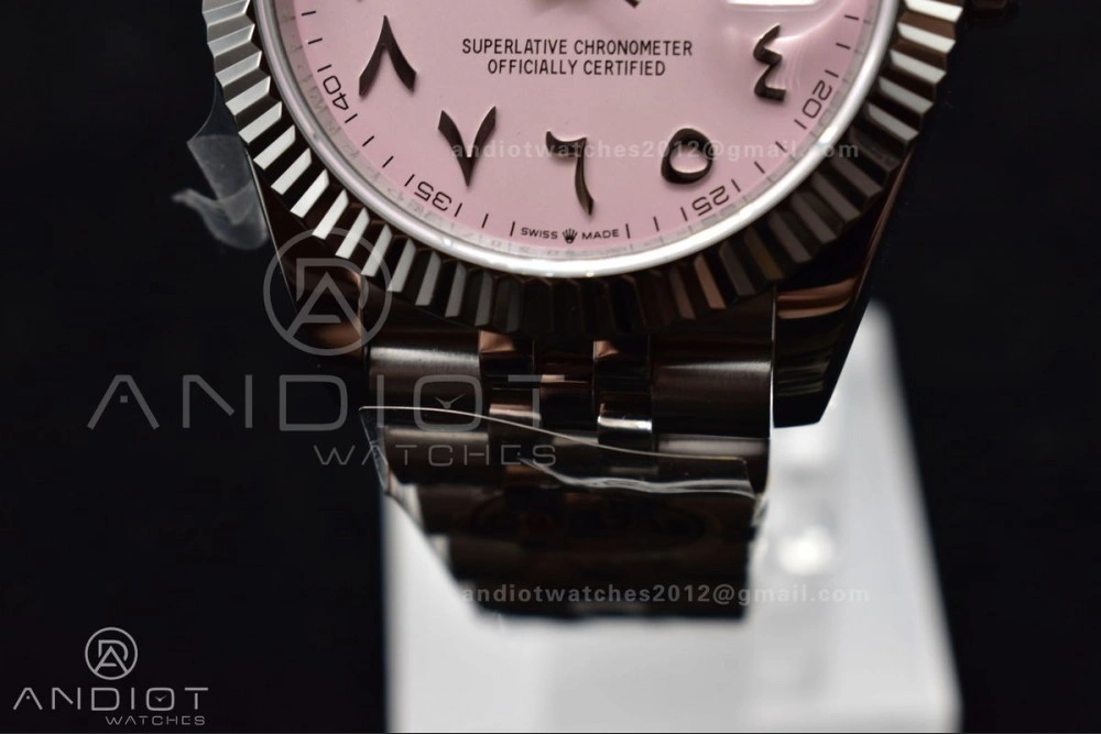 Reliable DateJust 41 126334 DIWF 1:1 Best Edition 904L Steel Pink Dial Arabic Marker on Jubilee Bracelet SA 647