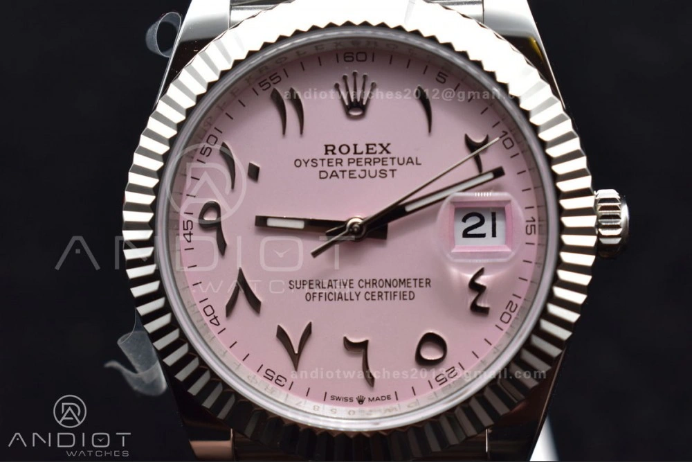 Reliable DateJust 41 126334 DIWF 1:1 Best Edition 904L Steel Pink Dial Arabic Marker on Jubilee Bracelet SA 647