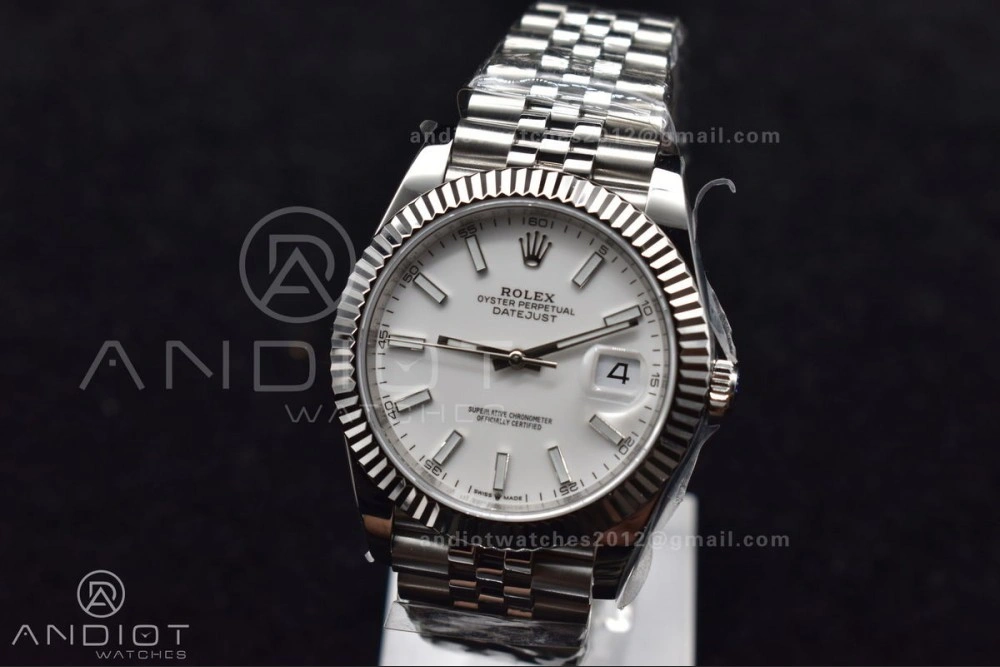 WrinkleFree DateJust 41 126334 DIWF 1:1 Best Edition 904L Steel White Stick Dial on Jubilee Bracelet SA 645