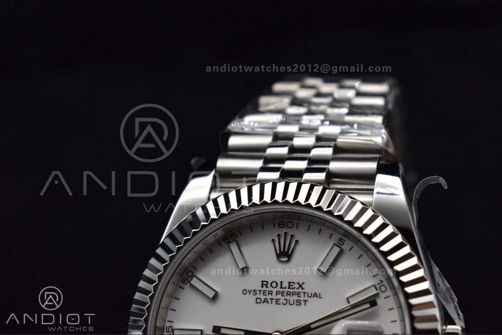WrinkleFree DateJust 41 126334 DIWF 1:1 Best Edition 904L Steel White Stick Dial on Jubilee Bracelet SA 645